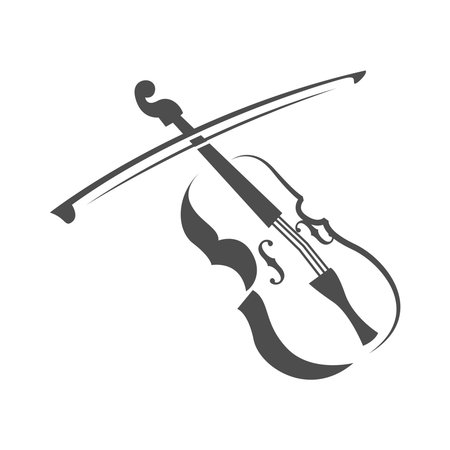 Violin logo icon design illustrationのイラスト素材