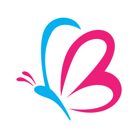 Butterfly icon logo design illustrationのイラスト素材