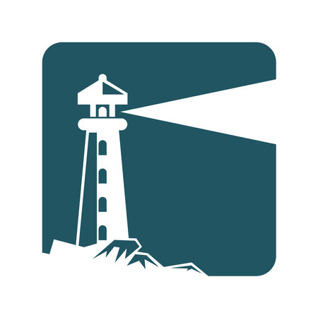 Lighthouse logo icon design illustrationのイラスト素材