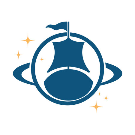 Space planet icon logo design illustrationのイラスト素材