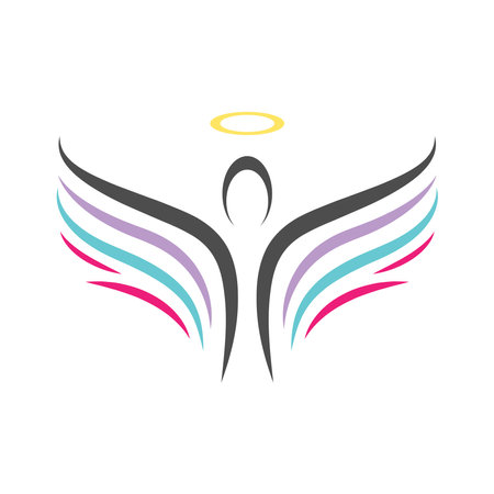 Angel wings logo icon design templateのイラスト素材
