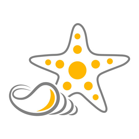 Starfish icon logo design templateのイラスト素材