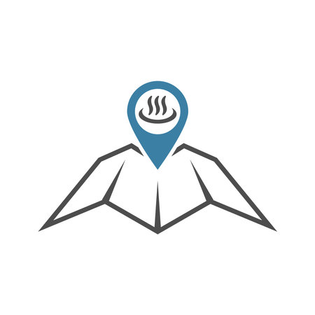 Onsen hot springs icon design templateのイラスト素材