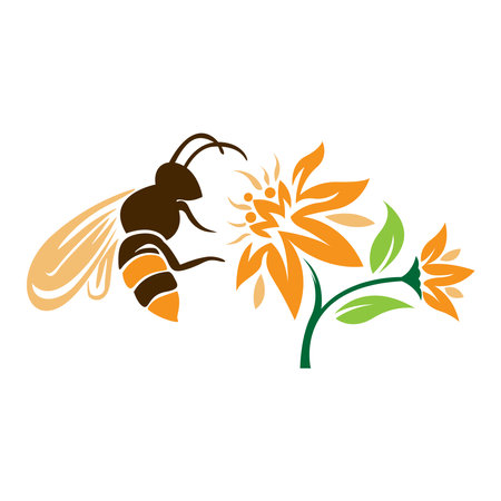 Bee icon logo design templateのイラスト素材