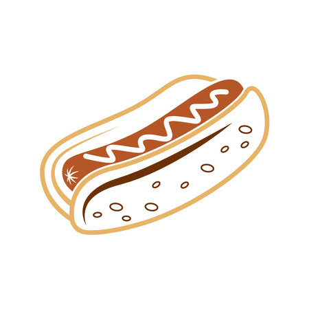 Hotdog food icon logo design templateのイラスト素材