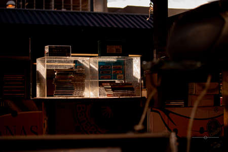 Closeup of various objects sold at the market of Carmona called The Bright Starの写真素材