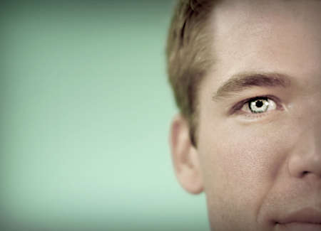 Close-up of mature young man's faceの写真素材