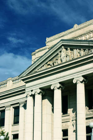 Courthouse against blue skyの写真素材