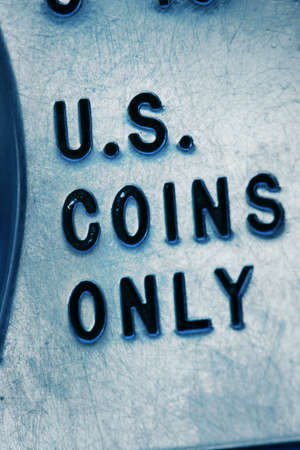 Macro shot of u.s. coins onlyの写真素材