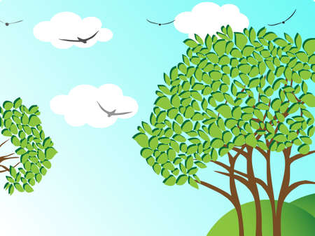 Beautiful landscape background. Vector illustration. のイラスト素材