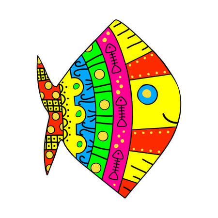Ethnic fish.のイラスト素材