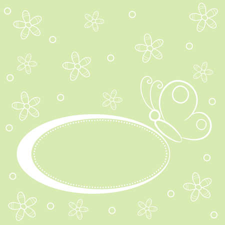 Children's frame with butterflies and flowers.のイラスト素材