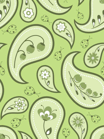 Floral seamless background with a paisley pattern. のイラスト素材