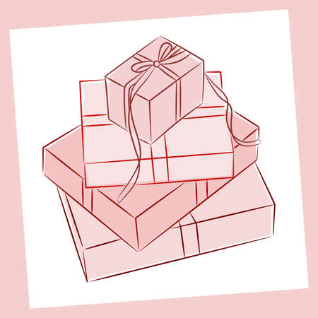 Gift boxes.  illustration.のイラスト素材