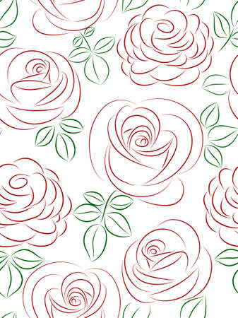 Seamless pattern with roses. illustration.のイラスト素材