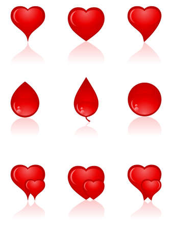 The set of heart and nature icons.  illustration.のイラスト素材