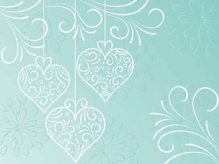 Blue background with hearts.のイラスト素材