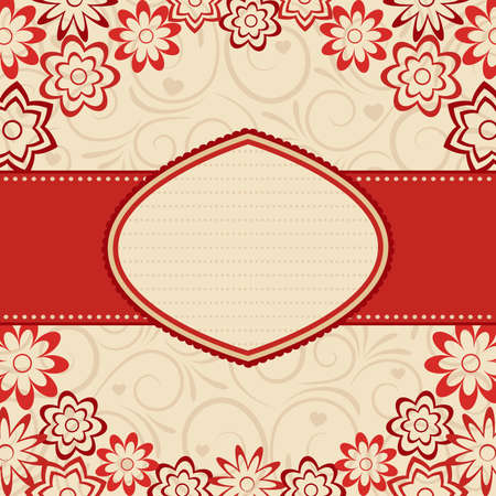 Flower frame.  illustration.のイラスト素材