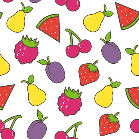Fruit seamless background のイラスト素材