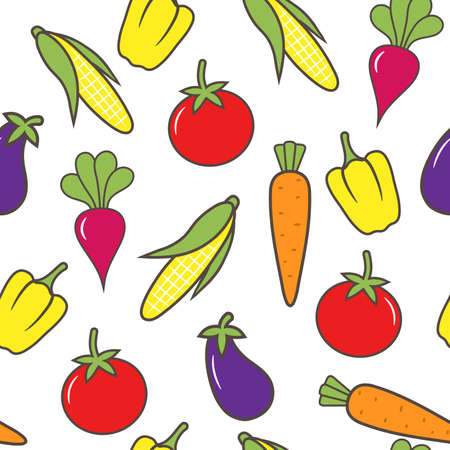  Vegetable seamless background のイラスト素材