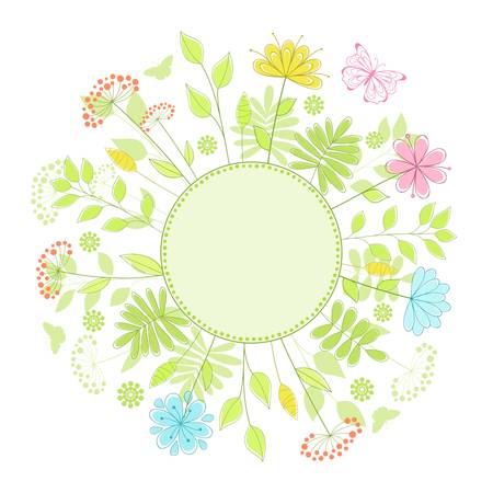 Floral frame. Vector illustration.のイラスト素材