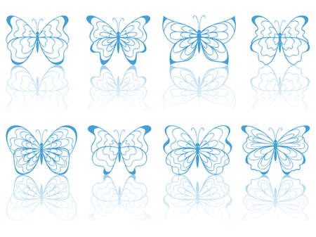 Blue butterflies. Vector illustration.のイラスト素材
