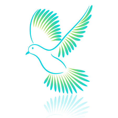 Logo bird. Pigeon. Vector illustration.のイラスト素材