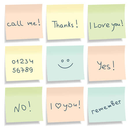 Sticky papers with notes. Vector illustration.のイラスト素材