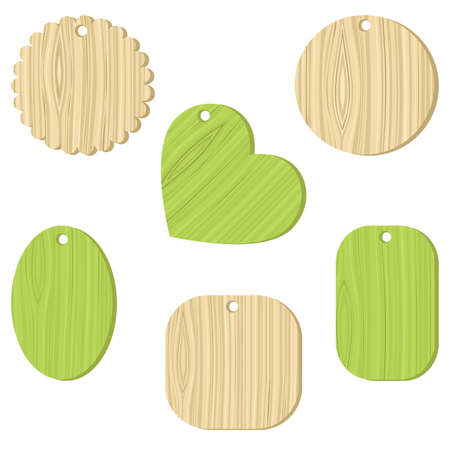 Tag with a wooden texture のイラスト素材