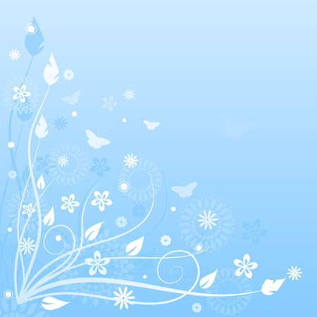 Blue floral background のイラスト素材