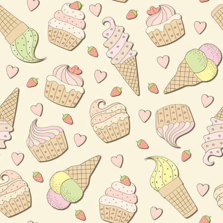 Sweets background. Vector illustration.のイラスト素材