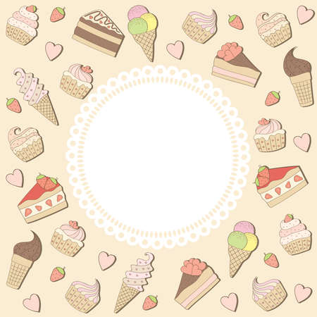 sweets frame. vector illustration.のイラスト素材