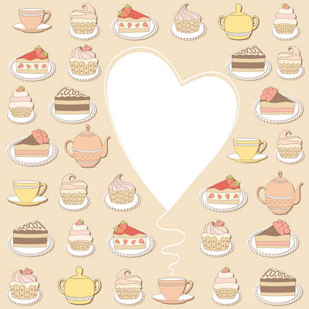 Sweets frame. Vector illustration.のイラスト素材