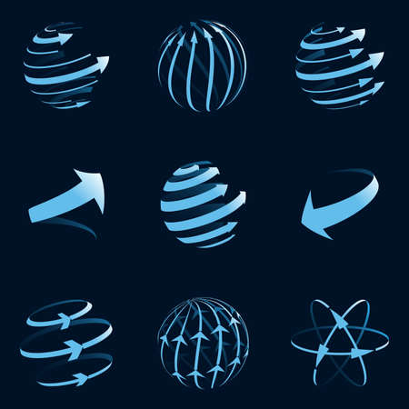 Global arrow icons. Vector illustration.のイラスト素材