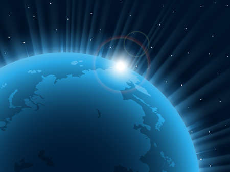 Blue planet. Vector illustration. EPS 10.のイラスト素材