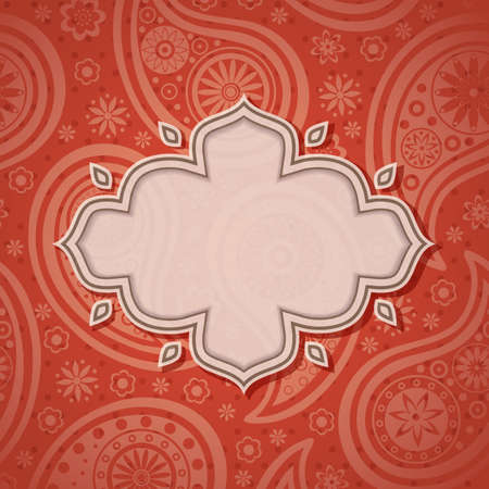 Frame in the Indian style in the background with paisley pattern.のイラスト素材