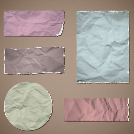 A set of templates of old crumpled paper. Vector illustration. Eps10.のイラスト素材