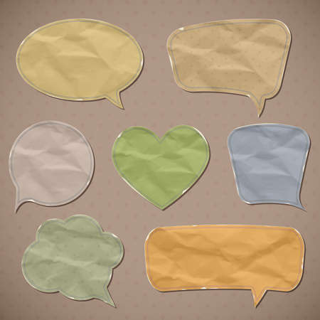 A set of templates of old crumpled paper. Vector illustration. Eps10.のイラスト素材