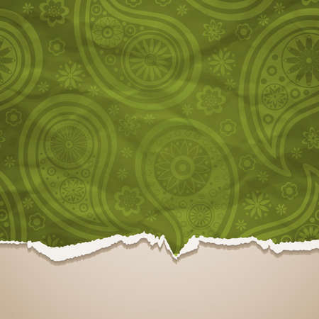 The crumpled  torn paper background . Vector background. Eps10.のイラスト素材