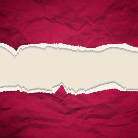 The crumpled  torn paper background . Vector background. Eps10.のイラスト素材