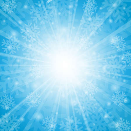 Blue Christmas background with snowflakes. のイラスト素材