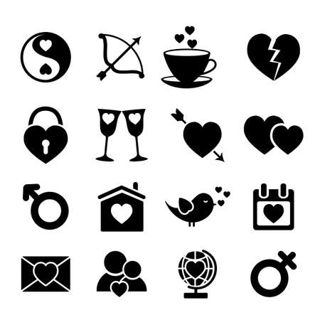 Set of love icons. のイラスト素材