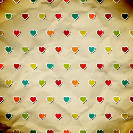 Seamless background with colorful hearts.のイラスト素材