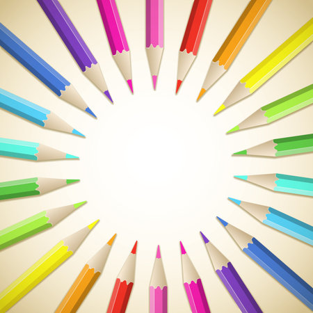 Background with frame of colored pencils.のイラスト素材