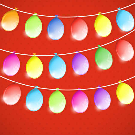 Festive background with colorful balloons. Vector illustration.のイラスト素材