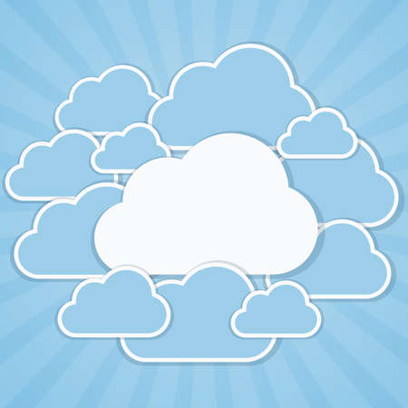 Frames in the form of clouds on background sunlight.  のイラスト素材