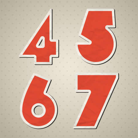 Paper figure in retro style  Vector    illustration のイラスト素材