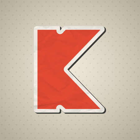 Paper alphabet in retro style  Vector    illustration のイラスト素材