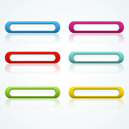 Set of colorful 3d buttons  Vector illustration のイラスト素材