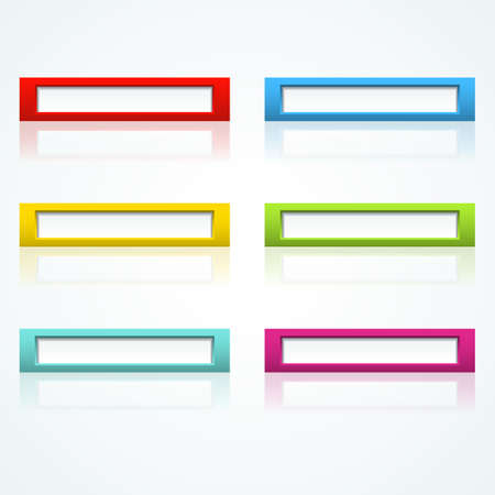 Set of colorful 3d buttons  Vector illustration のイラスト素材